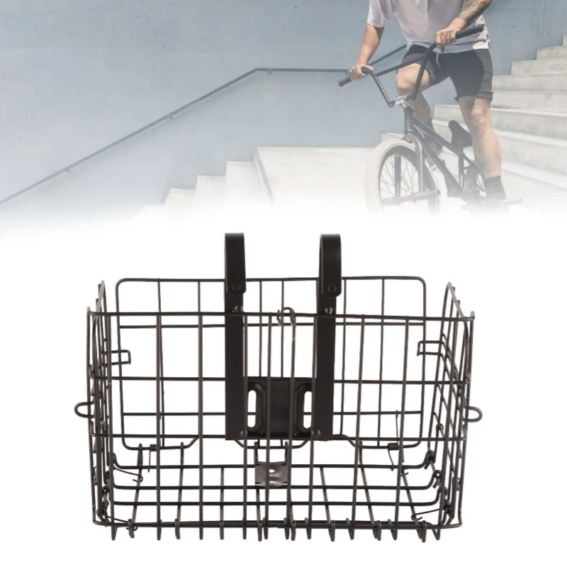 

Складная задняя велосипедная корзина, съемная проволочная сетка, нержавеющая водонепроницаемая велосипедная корзина для горного велосипеда, складной велосипед, черный