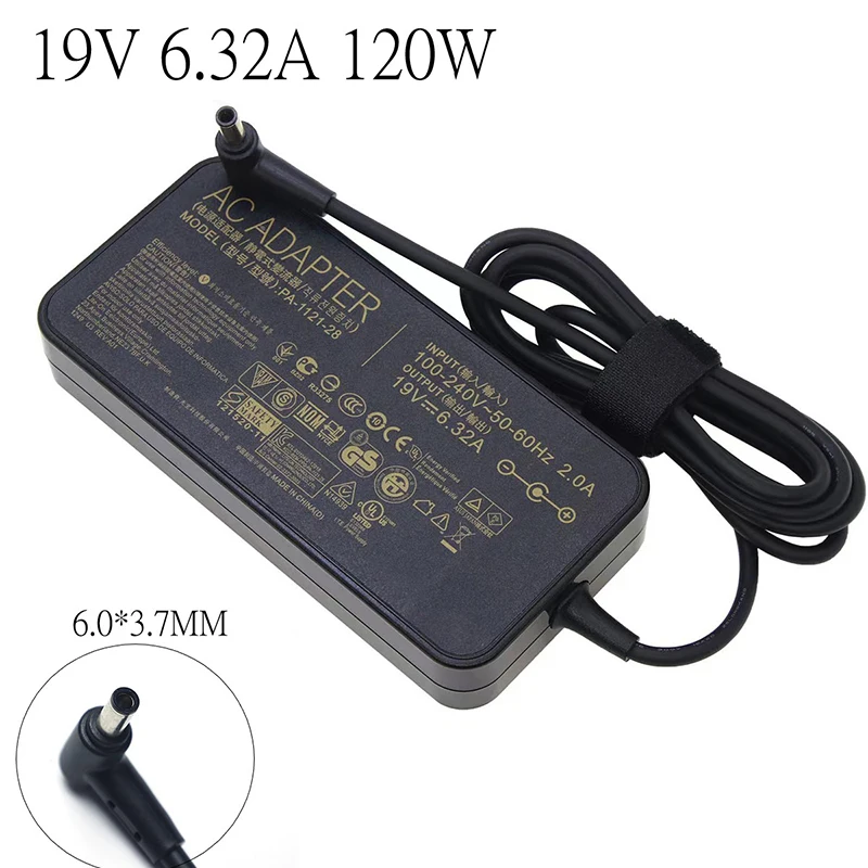 Adaptador Carregador de Energia para Asus Tuf Gaming Fx705ge Fx705gd Fx505 Fx505gd Fx505ge Fx505dy 19v 6.32a 120w 6.0*3.7 mm