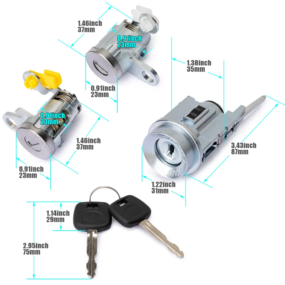 Ignition Switch & Door Lock Cylinder For Toyota Base 1995-1997 Base SR5 w/ 2Keys DL108R 69005-35840 6900535840 Car Accessories