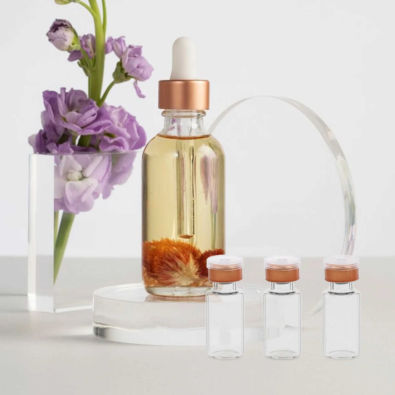 

20pcs Glass Vials Clear Glass Sample Vial Mini Bottles for Essential Oil Liquid Powder Storage Sample Packaging