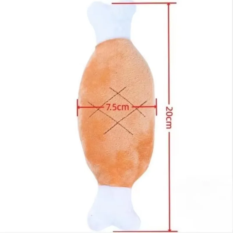 Peluche interattivo cigolante per cani, gambe di pollo, a forma di osso, per cani e gatti di taglia piccola, media e grande