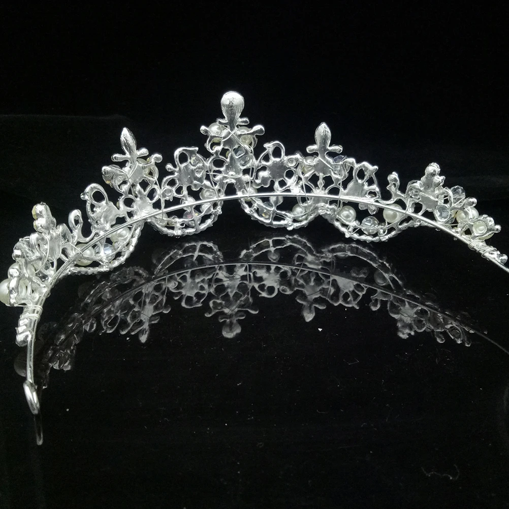 

Sturdy Wedding Crown Bride Rhinestone Pearl Headband Bridal Accessory Lightweight Durable For Women Fashion Bridal