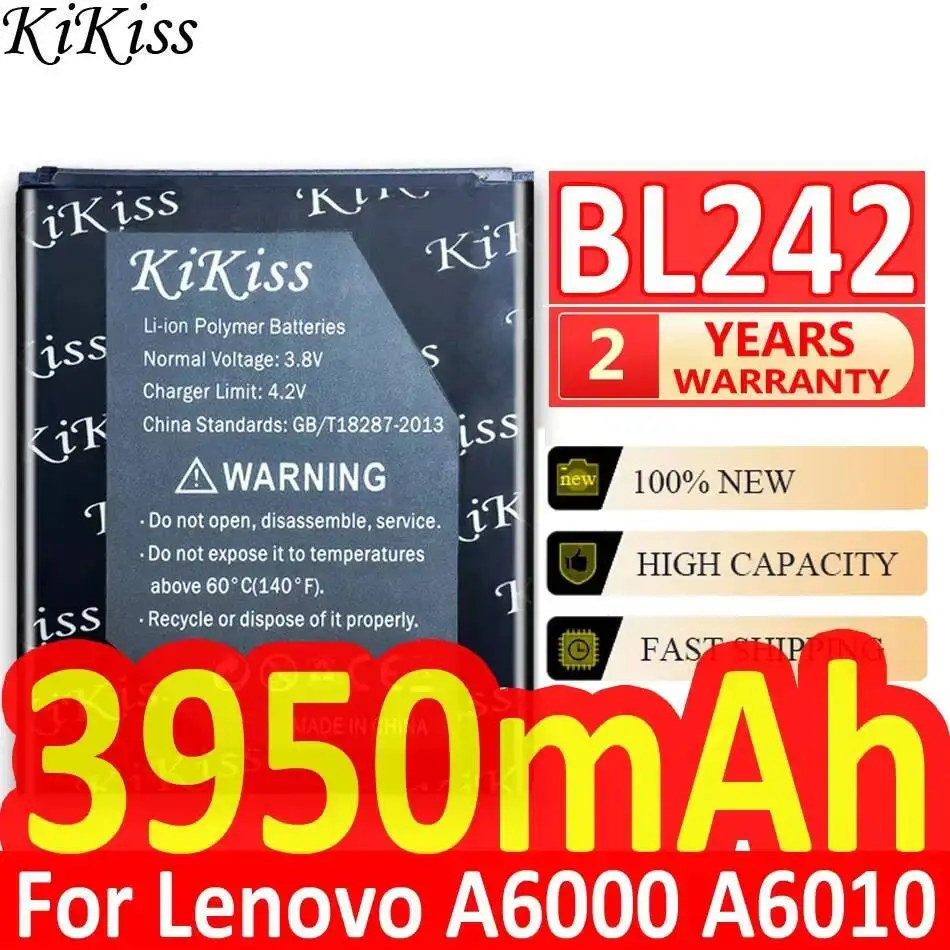 بطارية الهاتف المحمول مستقرة 3950Mah آمنة لينوفو Lemeng K3 K30-T K30-W A6000 A6010 Plus K30 BL242