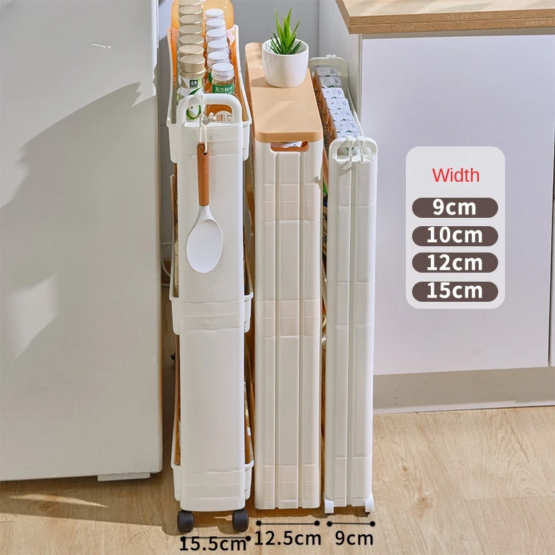 Layered Bathroom Space Saver Organizer Narrow Shelf kitchen Toilet Shelves Storage Box Rack Side Cabinet Floor Mobile Rack