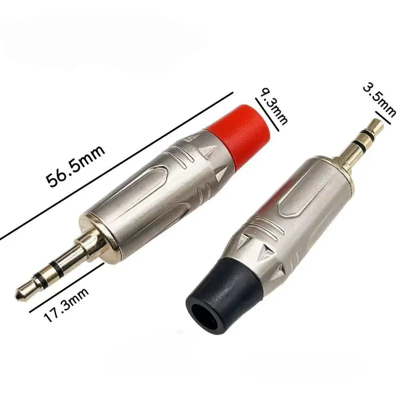 1Pcs Audio ConnectorDIY Wiring Plug Connector High End Gold-Plated 3.5mm Headphone Jack Three Core Stereo Dual Channel Computer