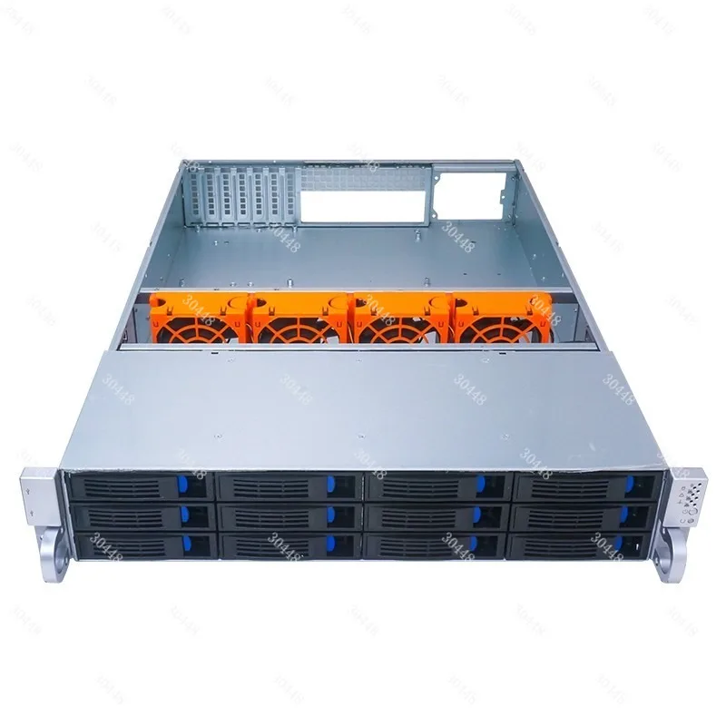 2u hot-swappable chassis with 12 disk slots, supporting sas hard drives, eatx motherboards, and sata backplane, ideal