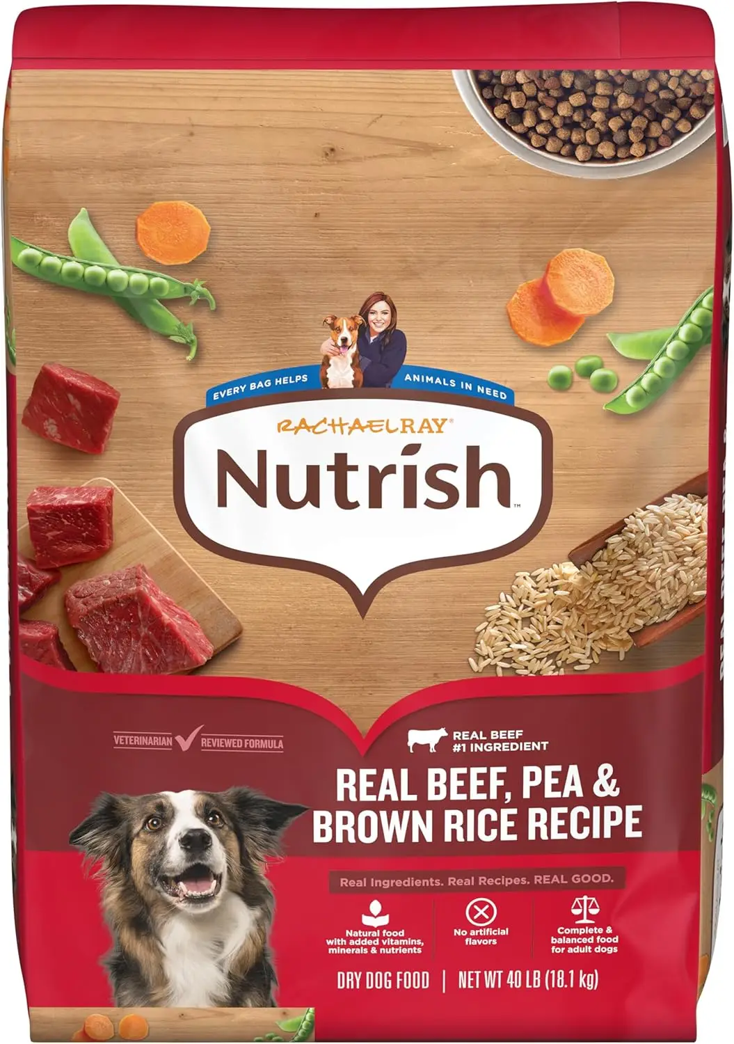 

Сухой корм для взрослых собак Rachael Ray Real Beef, Pea & Brown Rice Recipe, 40 фунтов. Пакет (упаковка может отличаться)