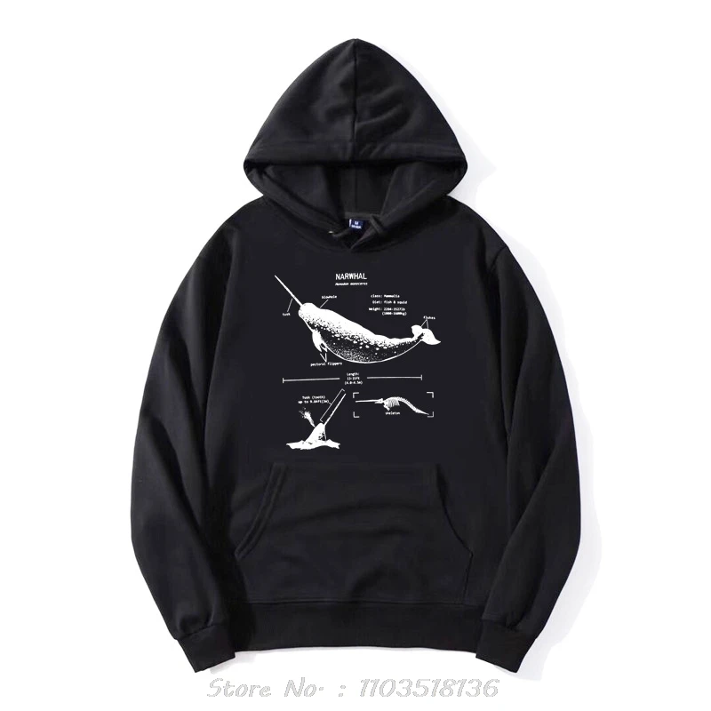 Eulalia Narwhal Whale Anatomy Biology Beach Biologis Hoodie Fashion Women Men Oversized Hoody Clothing Sweatshirt Pullover