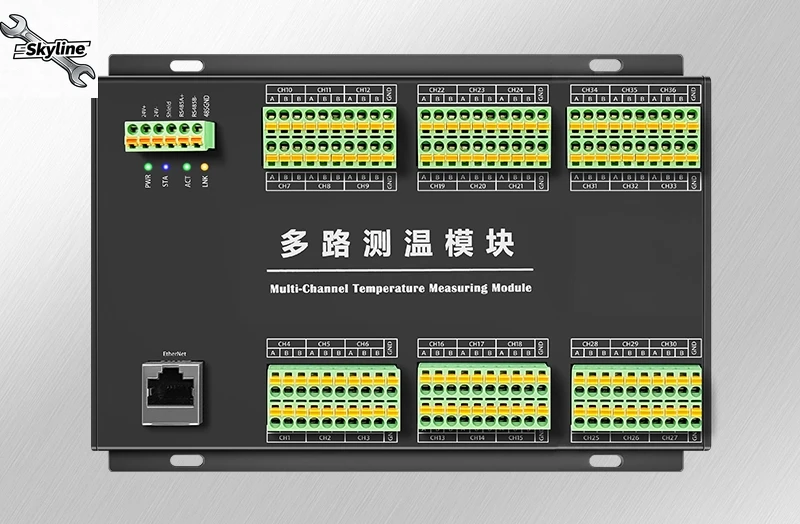 Multi-Channel Multi-Path Temperature Acquisition Module, Thermocouple RTD Compatible Sensing Network Monitoring Component