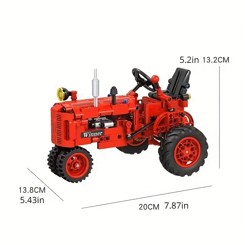 مجموعة مكعبات بناء الجرار، مجموعة بناء نموذج المركبات التعليمية، مصنوعة من بلاستيك ABS. إنه أيضًا زخرفة زخرفية، أ