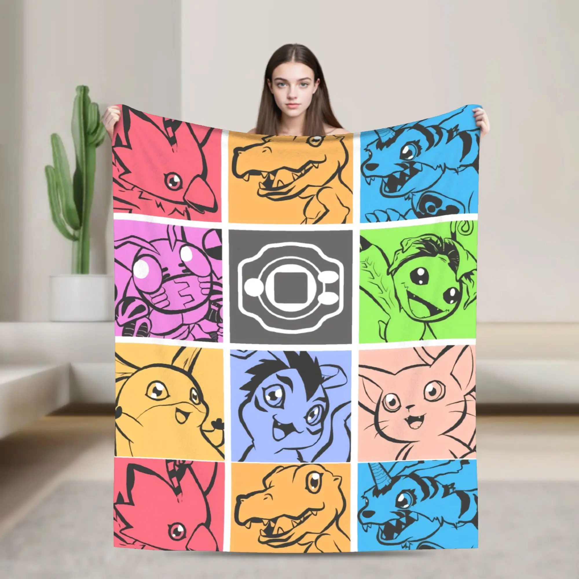 Warm Soft Blankets Kids Adult Travel Anime Digimon Adventure Throw Blanket  Flannel Bedspread For Bedroom Sofa Bed Cover