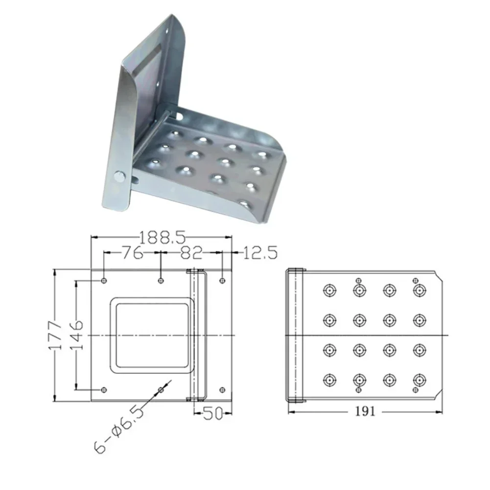 1pcs Folding Truck Steps 191x177 Mm For Trucks Trailers Campers And Vans Stainless Steel Ladder High Universality Fitment