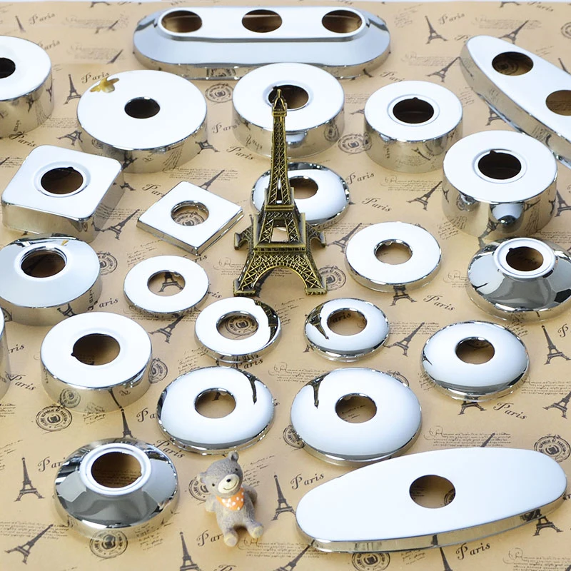 Stainless Steel Faucet Decorative Cover Chrome Finish Faucet Accessories Multi Size Shower Kitchen Water Pipe Wall Covers