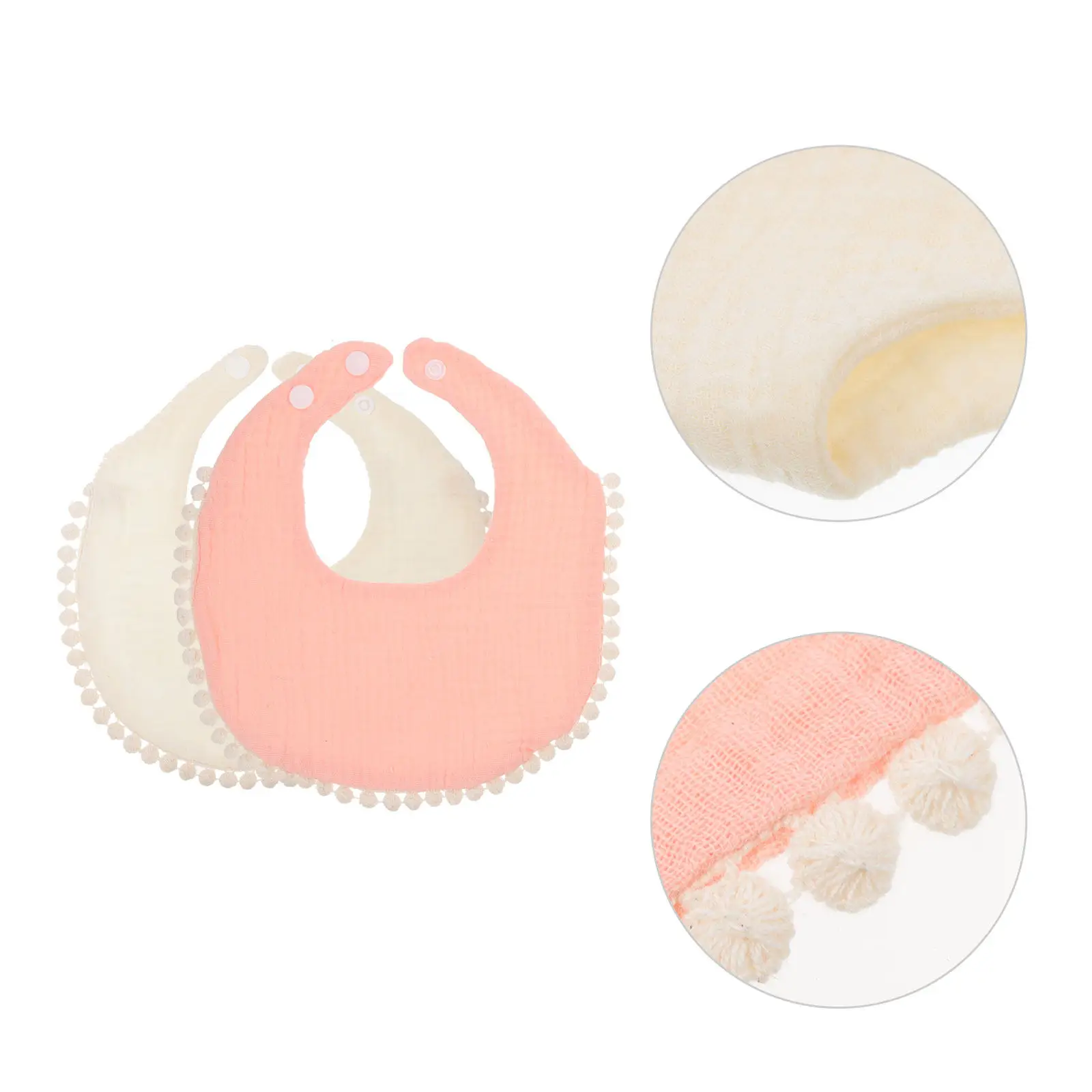 

2Pcs Baby Bibs Saliva Towel Newborn Cotton Soft Breathable Absorbent Feeding Infant Toddler Crumpled Cotton Bibs