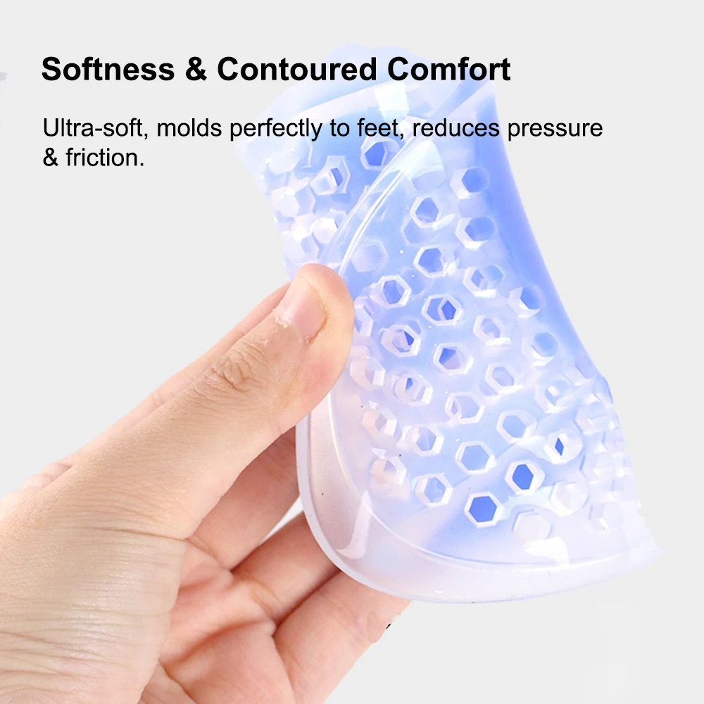 Breathable Silicone Shoe Insoles Shock Absorption Arch Support Heel & Foot Pain Relief Unisex Summer Soft Full Pad