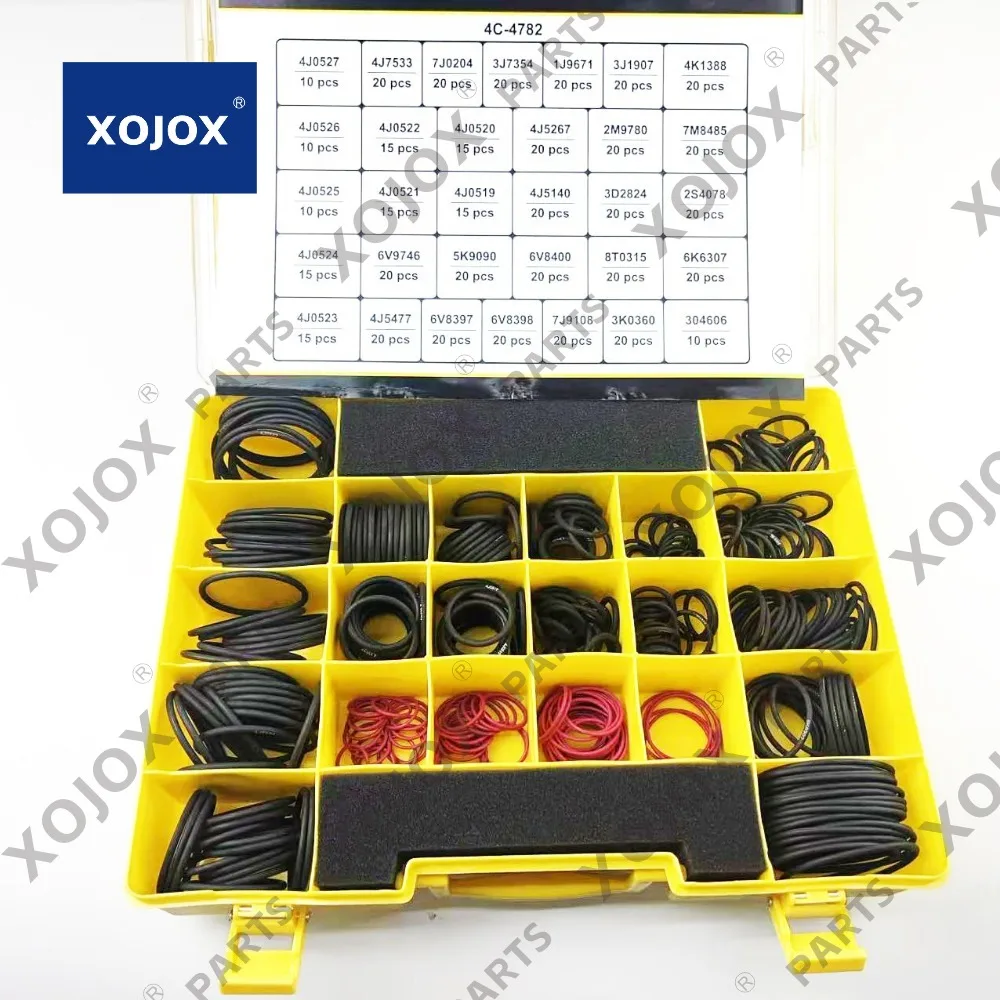 

XOJOX 580PCS 4c4782 4C-4782 Seal O-Ring Kit Nitrile 90 Hydraulic Hose Fitting Orings Fits CAT Caterpillar Excavator 2701528 270-
