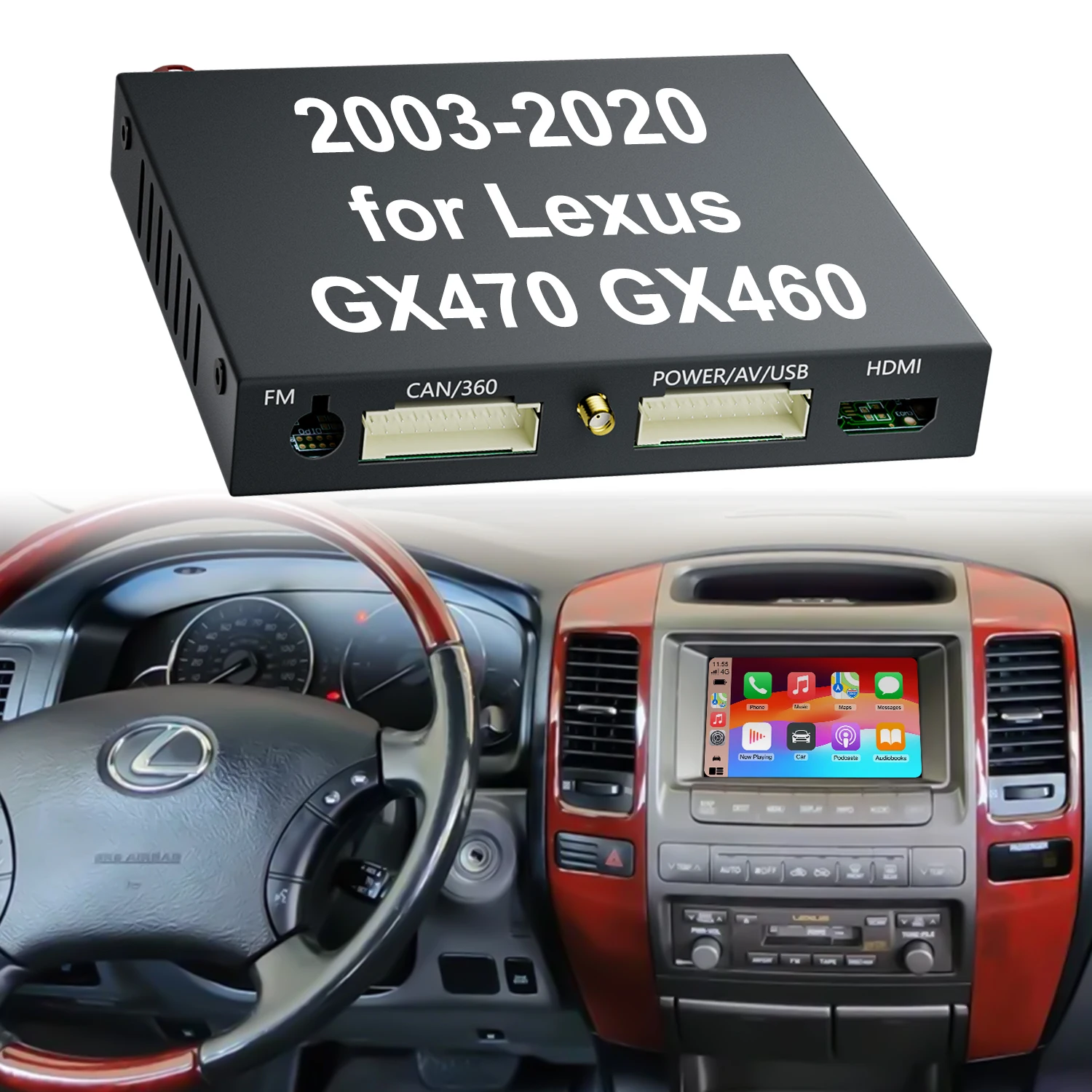 GX470 OEM Wireless Apple CarPlay And Android Auto Decoder Module Interface Kits For 2003-2020 Lexus GX470