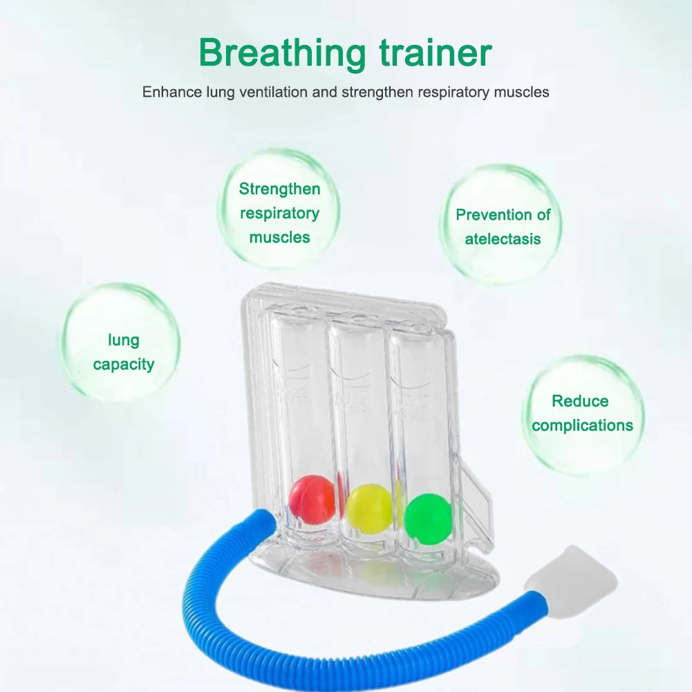 3 كرات تمرين التنفس وظيفة الرئة الناعمة تمرين التنفس خفيف الوزن محمول لتحسين معدات إعادة التأهيل