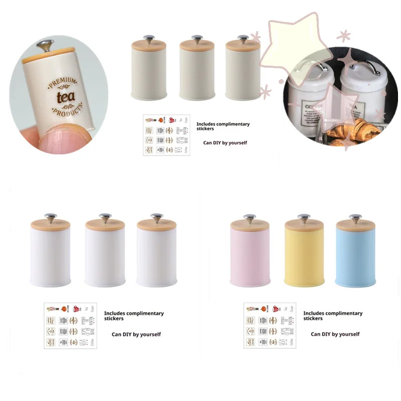 

3Pcs Dollhouse Simulation Nordic Storage Jar Model Kitchen Storage Organizer Candy Box Miniature Food And Play Dry Goods Cans