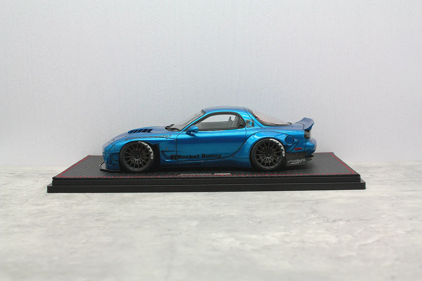 IG 1:18 Rocket Bunny RX-7 FD3S Blue JDM Simulation Limited Edition Resin Metal Static Car Model Toy Gift