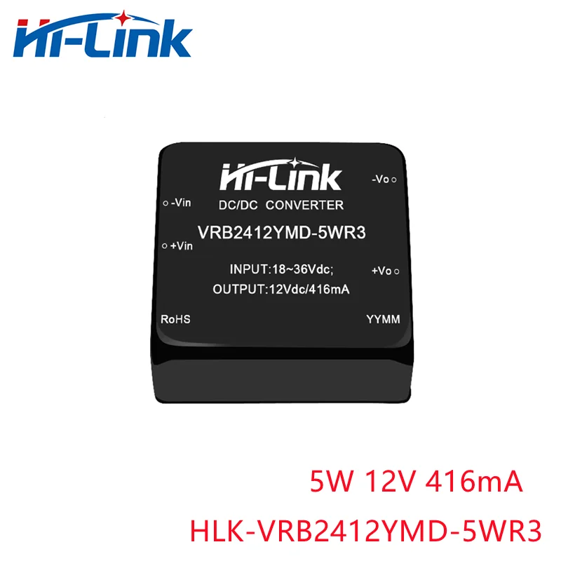 Free Ship VRB2412YMD-5WR3 2pcs 24Vdc to 12V 420ma 5W DC-DC Converter Power Module HLK-5D2412 18-36Vdc