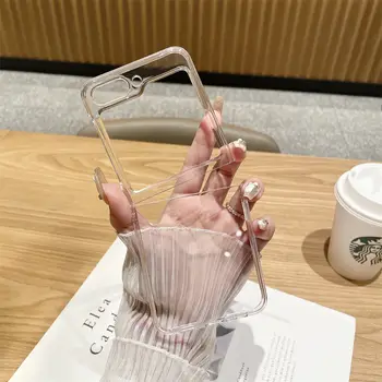 適用於三星 Galaxy Z Flip 6/5/4/3/ZFlip 1/2 的透明硬式 PC 超薄保護殼,透明磨砂防震保護套,適用於三星 Flip6 6 最佳銷售 三星翻蓋3手機殼 - №6