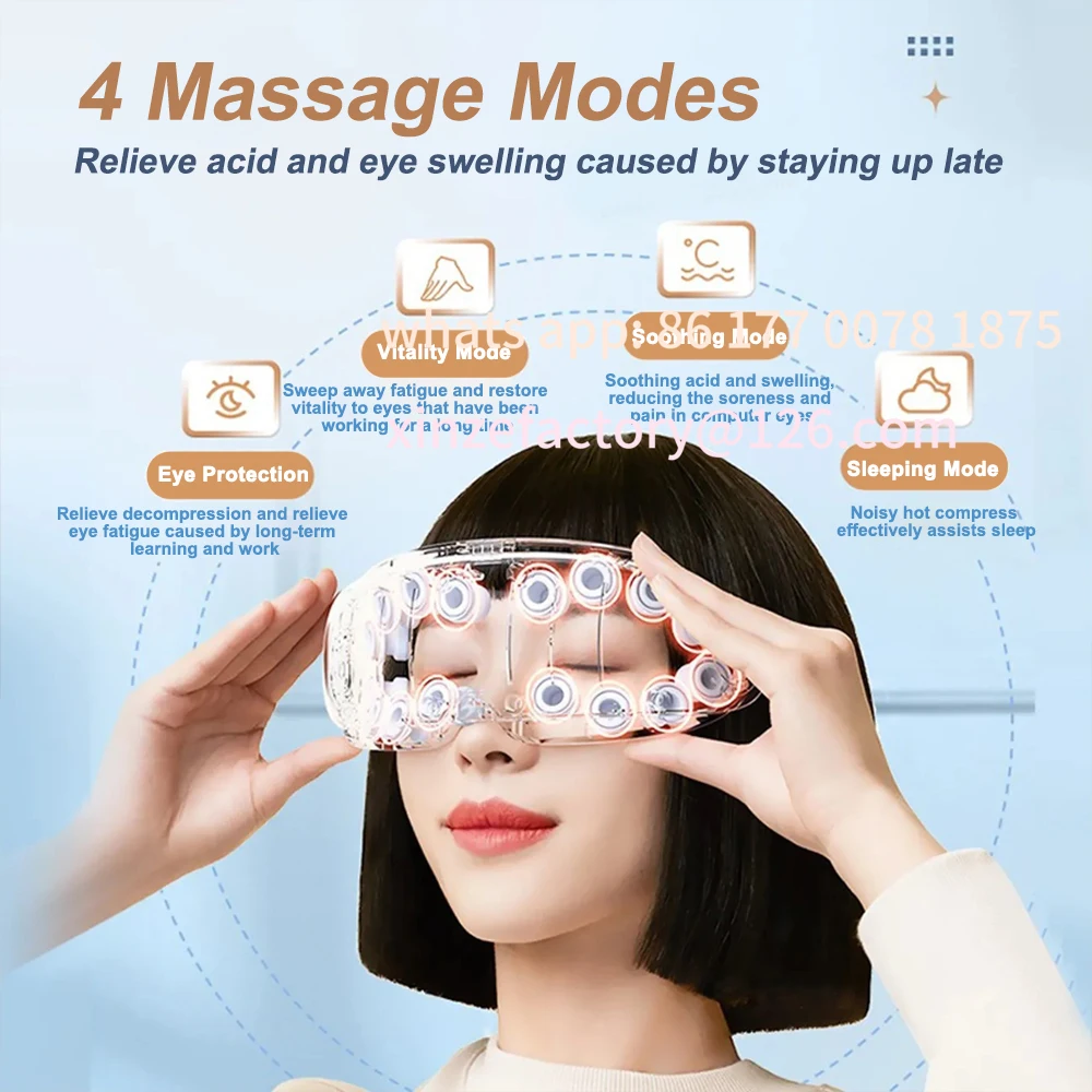 

Customizable Steam Eye Massager Mask Warm Spa Kneading Heated Tired Dry Eyes Atomizat Steamer Acupressure Pressotherapy