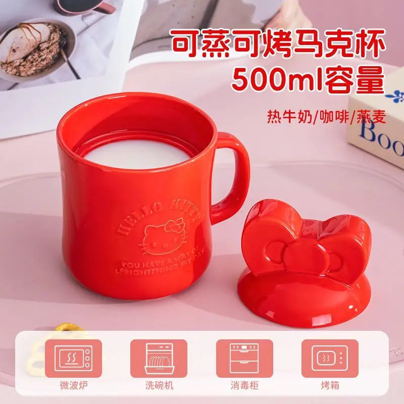 

Hello Kitty Anime Kawaii Sanrio Ins Fashion Ceramic Mug Cute Cartoon Household Milk Coffee Cup Tableware Gifts for Girls