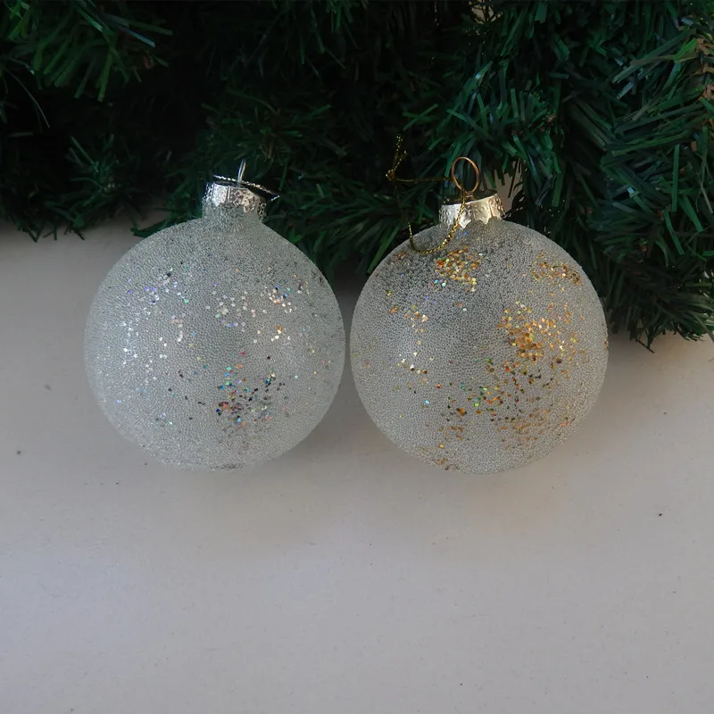 

Free Shipping 8pcs/pack Handmade Different Design Beads Sticking Glass Pendant Friend Gift Christmas Day Hanging Globe Ornament