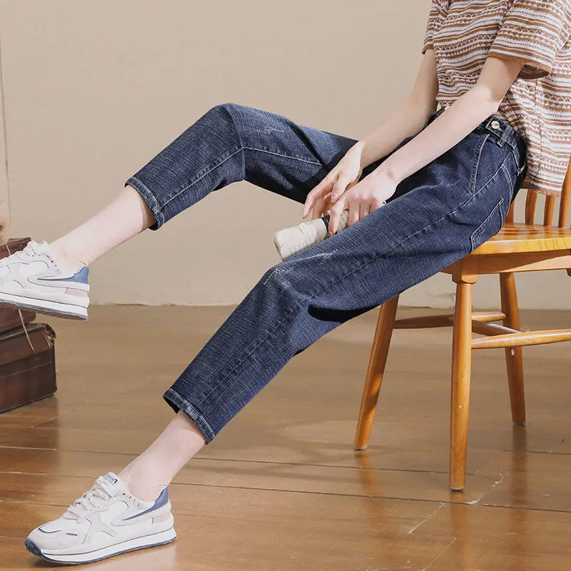 

Jeans Women Summer Thin Cropped Pants High Waist Harem Pants 2022 Summer Pants Women's New Loose Ladies Jeans