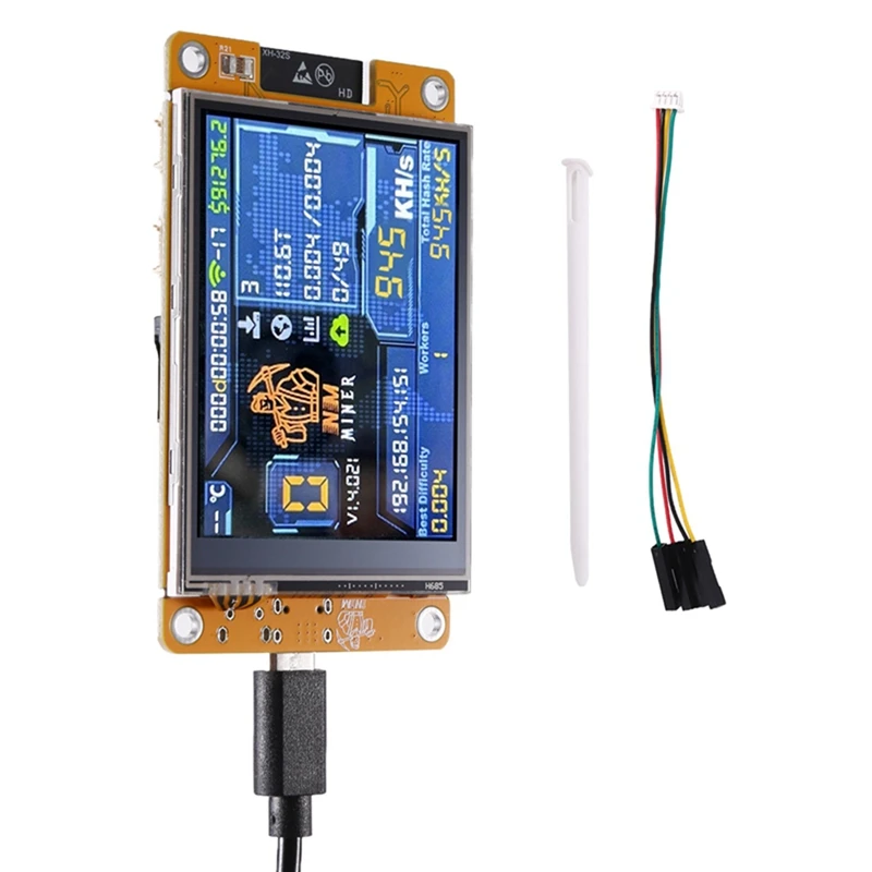 

2 шт. Bitcoin Solo Miner 950KH/S NMMiner с 2,8-дюймовым интеллектуальным дисплеем Bitcoin Crypto Solo Lottery Miner NerdMiner-A74P