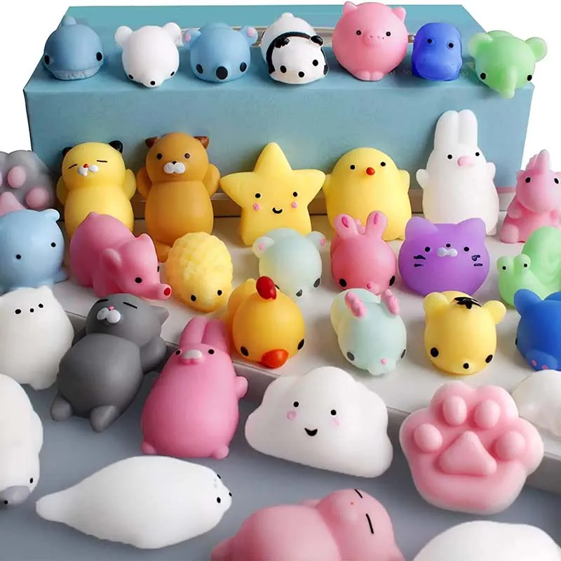 5/10pcs Children Stress Relief Toys Elastic TPR Cartoon Cute Animals Mini Student Activity Gifts Souvenir Kids Desktop Toy TMZ