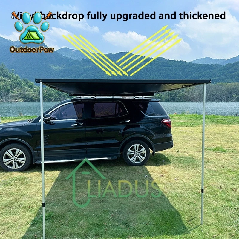 Car Side Awning SUV Blackout Canopy UV Protection Waterproof Portable Camping Tent Sun Shade Outdoor Quick Setup Vehicle Shelter
