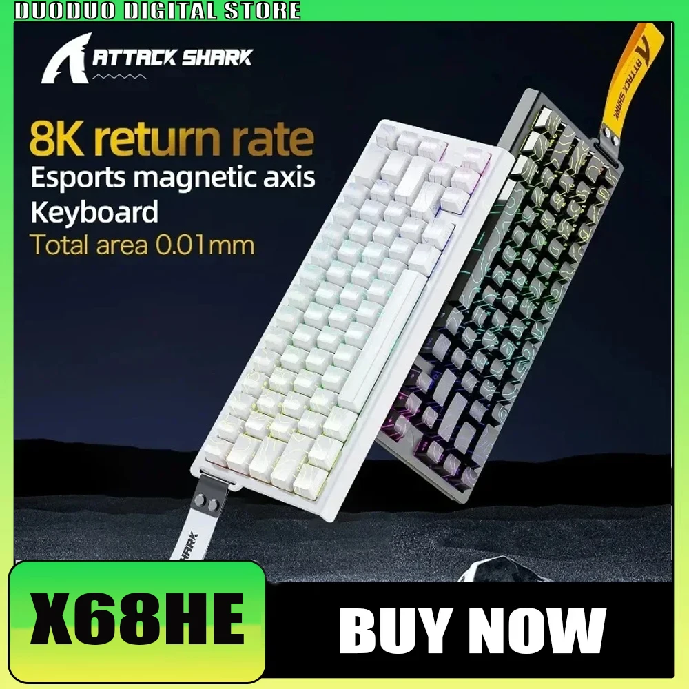 

ATTACK SHARK X68HE Gaming Mechanical Keyboard 8K Low Delay RGB 0.01mm RT Accuracy E-Sports Magnetic Keyboard Comfortable