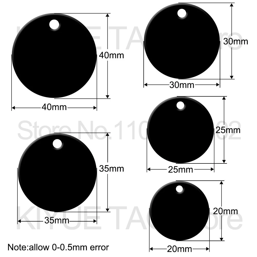 Wholesale 100Pcs Aluminum Round Dog ID Tags Name Plate Anodizing Label Tags Chain Hanging Keys Personalized Name ID Tag