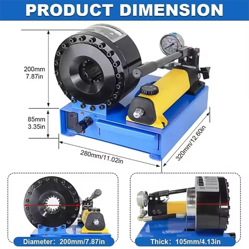 

JH Ручной автомобильный портативный обжимной станок высокого давления для обжима труб без внешней мощности Гидравлический обжимной станок Авто