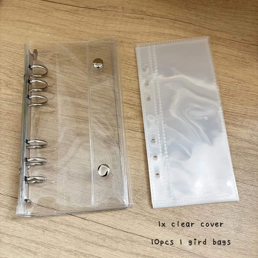 Schmaler A6-Einband für lose Blätter, 10 Stück, 1 Gitter, 2 Gitter, 7,6 cm große Aufbewahrungsbeutel, Postkarten-Ordner zum Sammeln von Büchern – Detail 12