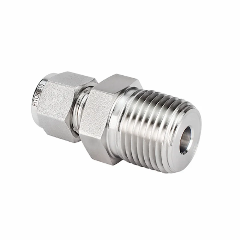 316 Stainless Steel FITOK 6D Series Tube Fitting Male Connector 1/2 In. OD 3/4 NPT SS-CM-FL8-NS12 SS-810-1-12 Origin 0.5kg-HDF