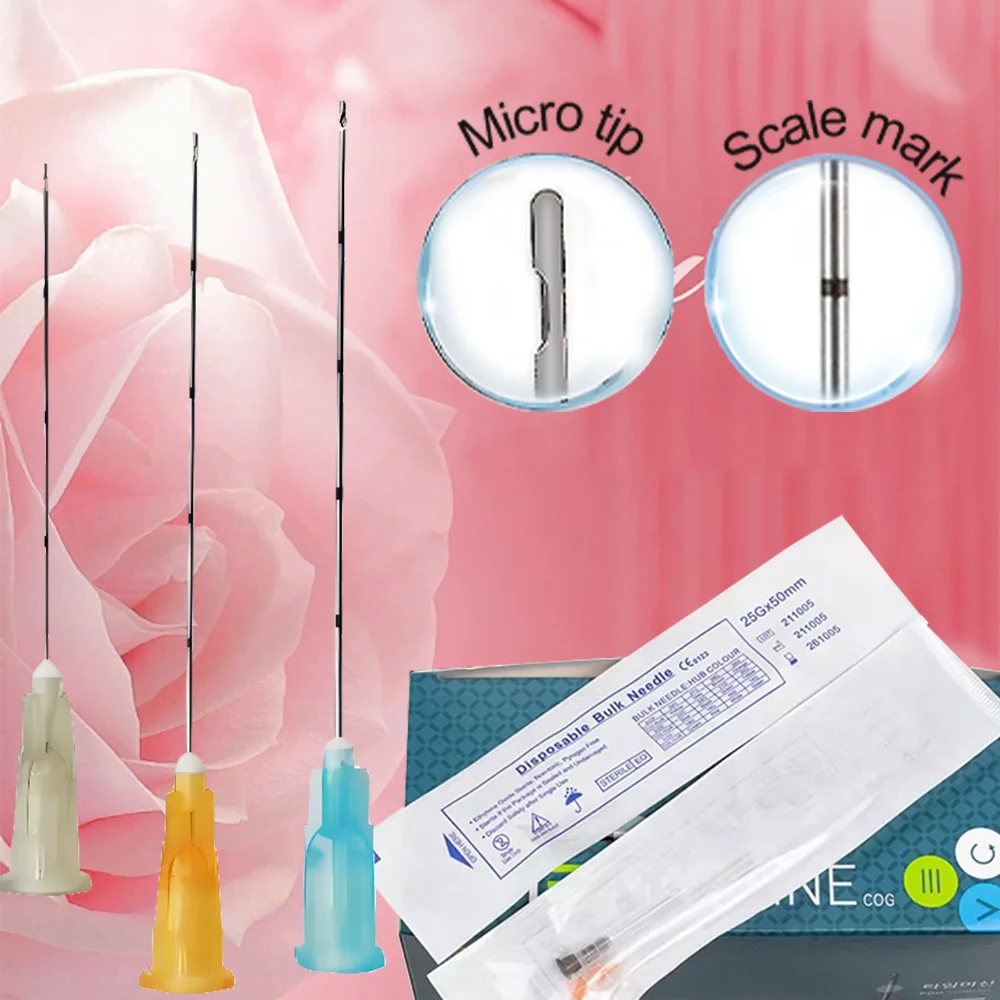 

Канюли с тупым концом для косметических филлеров 14G/18G/20G/21G/22G/23G/25G/27G/30G, одноразовые микро-канюли для шприцев, различные размеры.