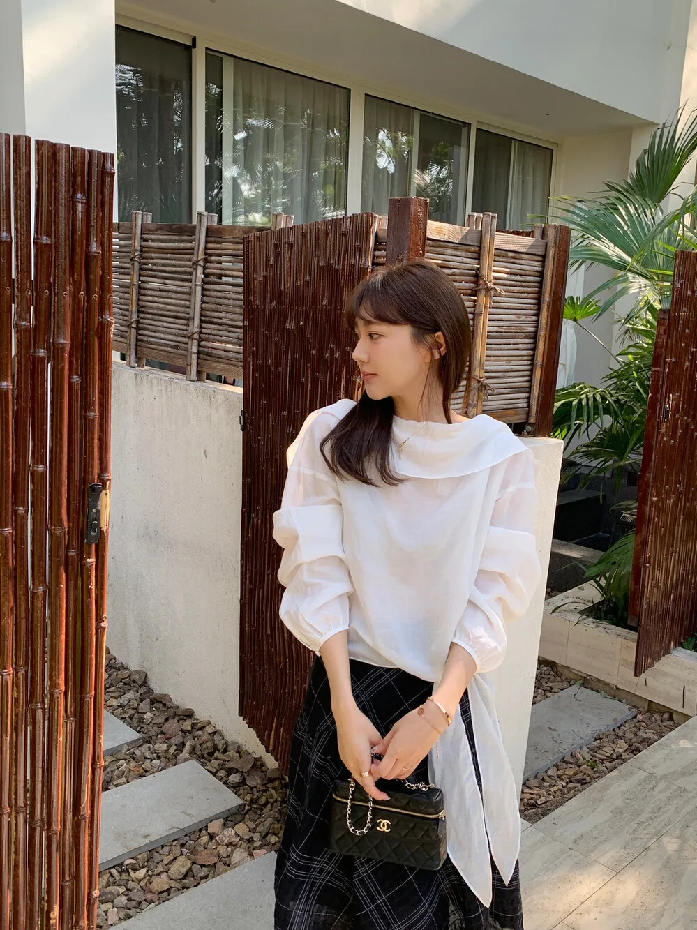 

Lilian Women's Long Sve irt Asymmetric Netie Luxury Aosphere F266002 Commute Sle Loose Fit Breathable Skin-friendly