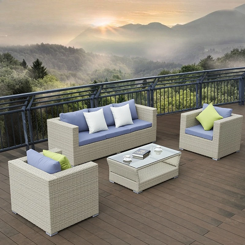 

Nordic outdoor rattan sofa garden living room swimming pool balcony weaving rattan chair sun room courtyard rattan sofa