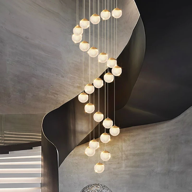 Imagem -02 - Nordic Pendant Lights For Home Decoration Stair Chandelier Sala de Estar e Jantar Luz de Teto Iluminação Interna