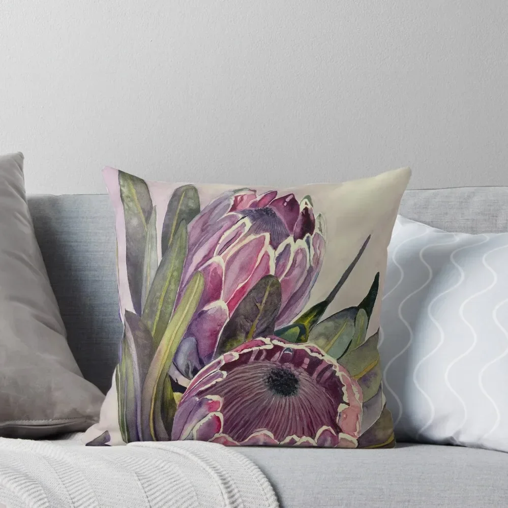 Protea Flower Watercolour Throw Pillow Christmas Pillow Decorative Cover For Living Room Pillow