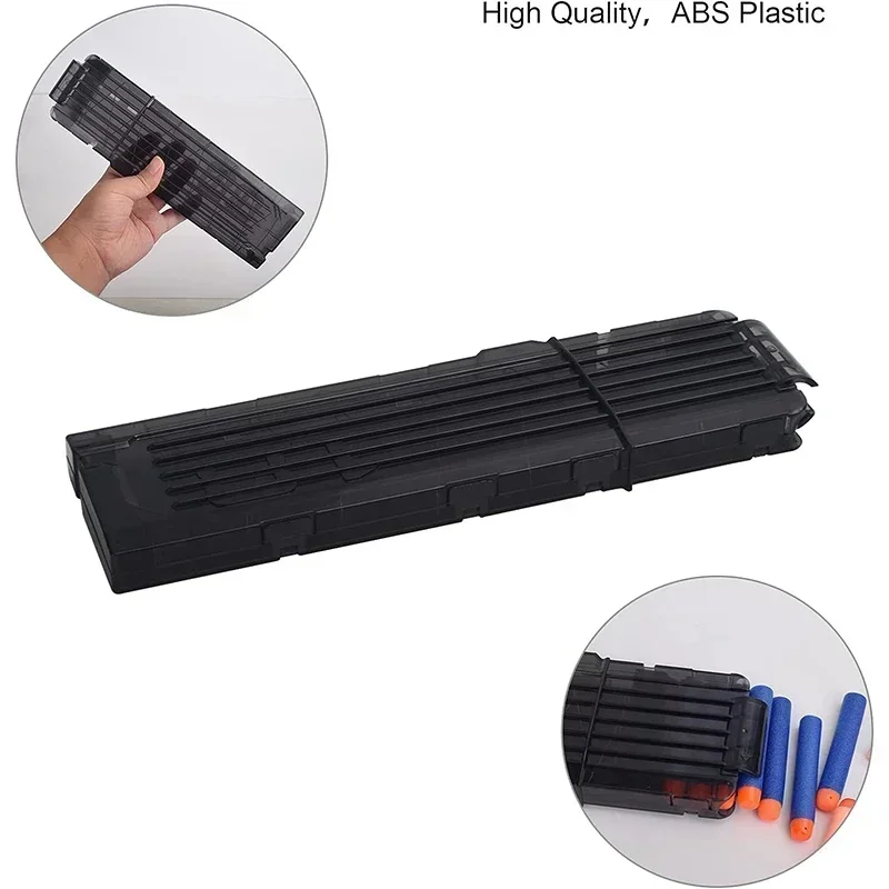 Clips de fléchettes souples HOT1/4 pièces, Clips de recharge rapide à 18 fléchettes, Clips de magazines pour pistolet à fléchettes jouet Nerf (noir)