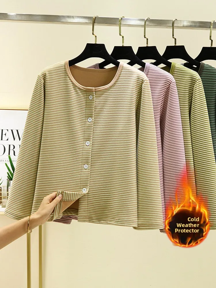 plus Size Double-Faced Velvet Open Cardigan Women's Autumn Winter Thickened Home Clothes Loose Fit Button-Up Sleepwear Outerwear