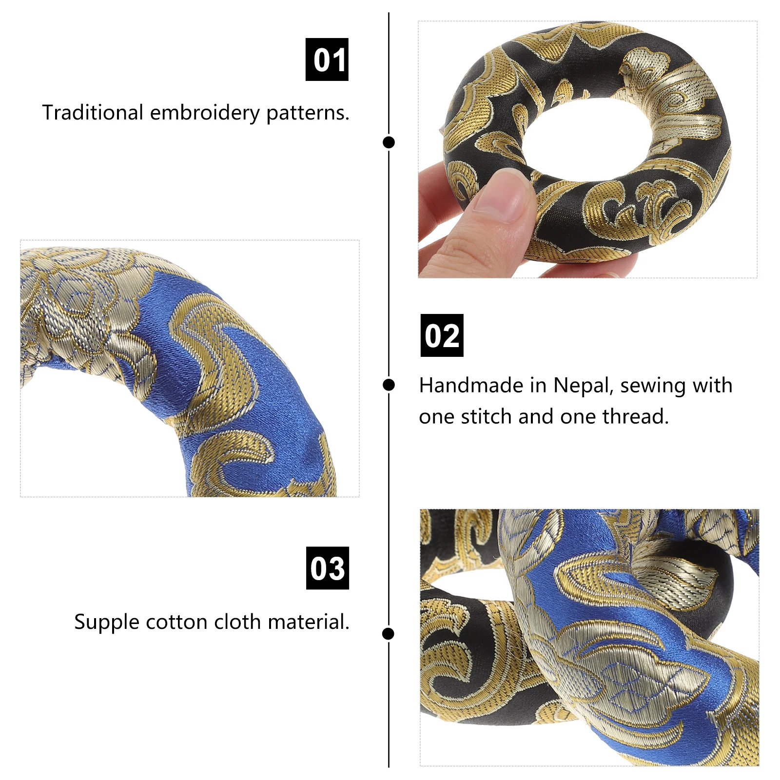 

2pcs Singing Bowl Mats Nepal Cotton Cloth Buddhist Bowl Pads For Sound Healing Meditation Lightweight Portable Instruments