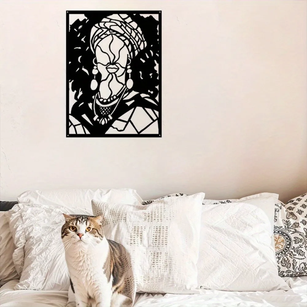 1PC Custom Framed Metal Portrait, Convert Photo To Line Art Artwork, Personalized Photo Wall Decor, Unique Keepsake Gift For Fam
