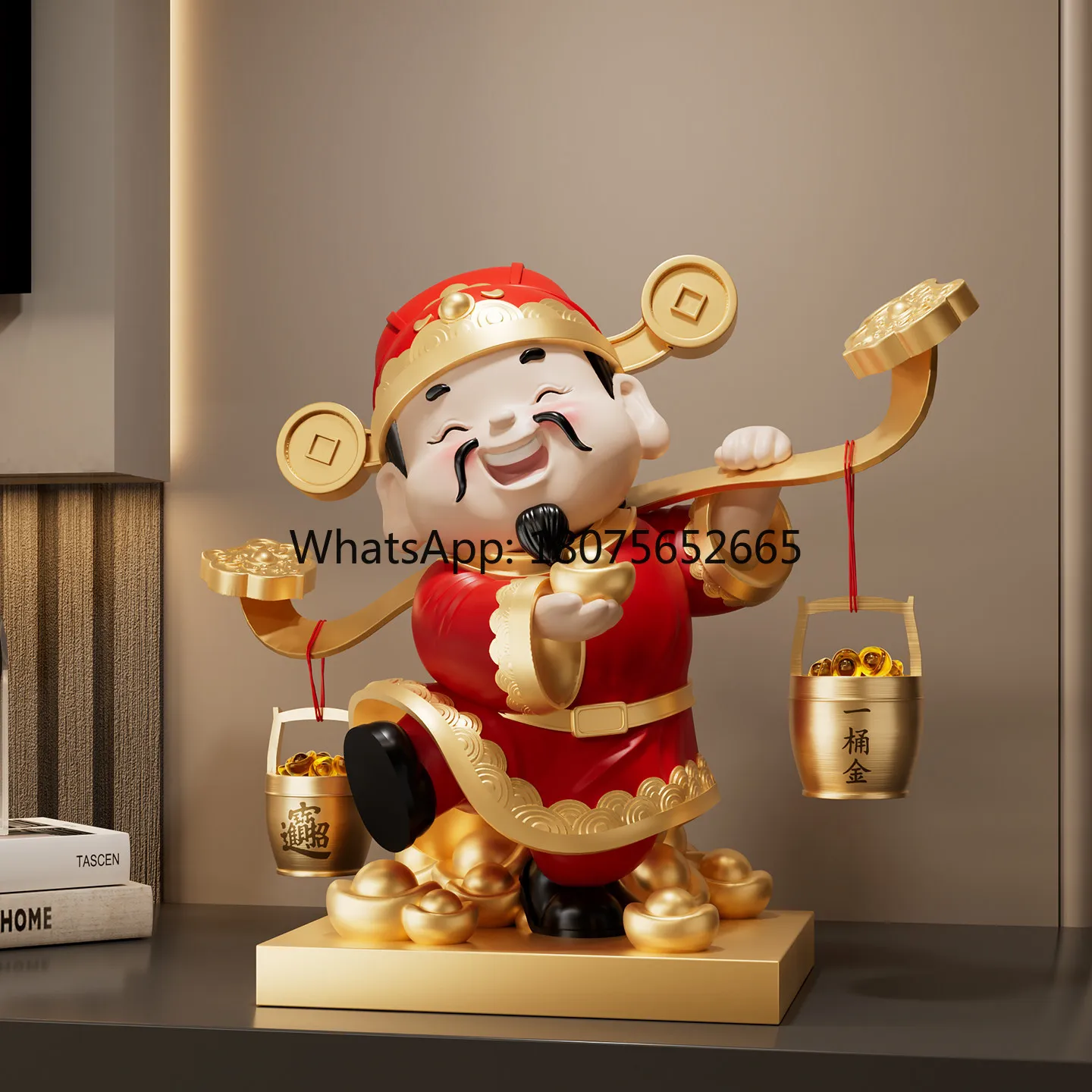 God of wealth ornament - perfect for grand opening, living room, entryway, tv cabinet decoration, housewarming gift