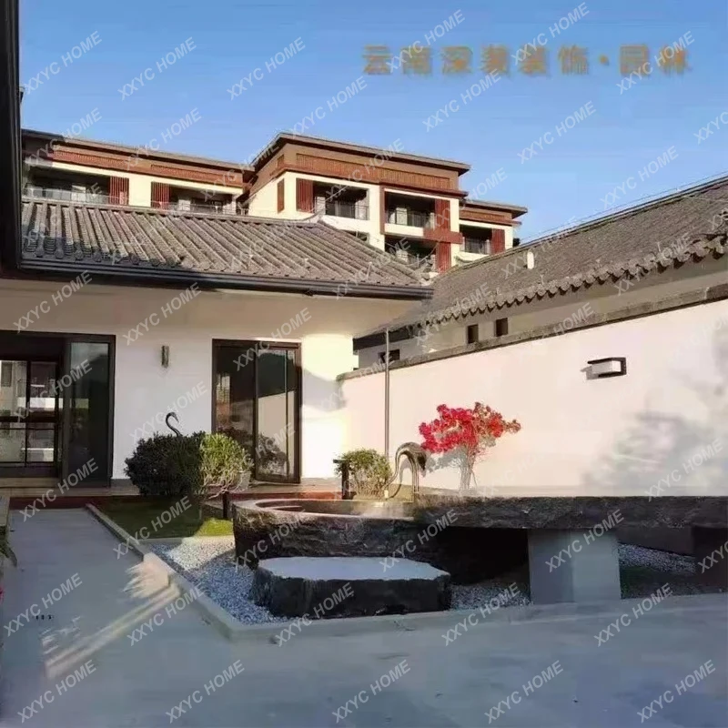 A15 حديقة حجر الجبل الأسود الطبيعي وعاء الماء الحجر الخام حديقة كبيرة العقارات المشهد المناظر الطبيعية الحجر #5