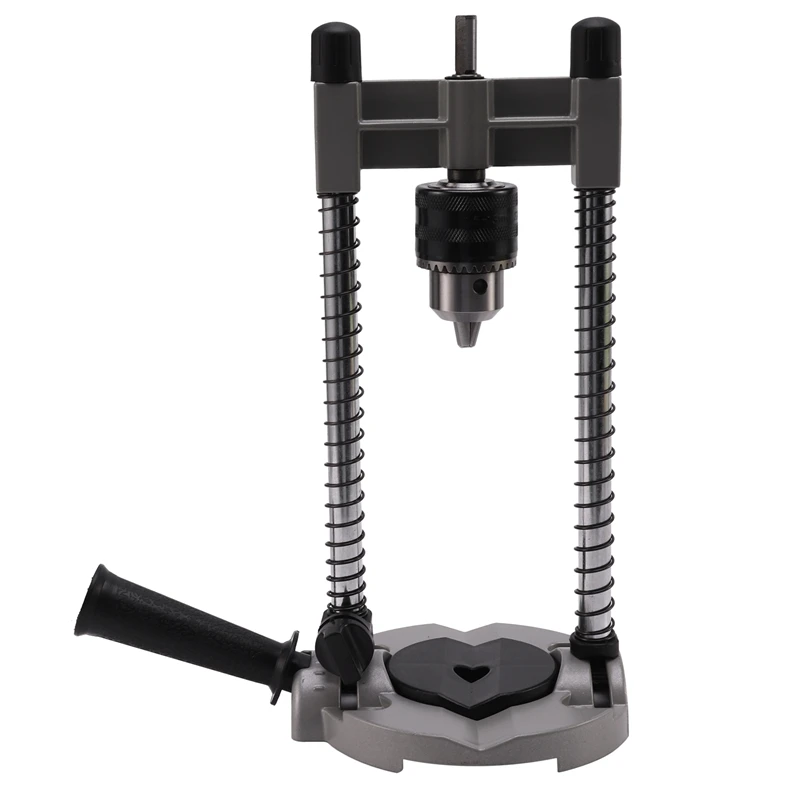 1 Pcs Multifunctional Drill Stand Adjustable 45-90° Angle Drill Guide Attachment, With Chuck Drill Holder Stand, For Electric Dr